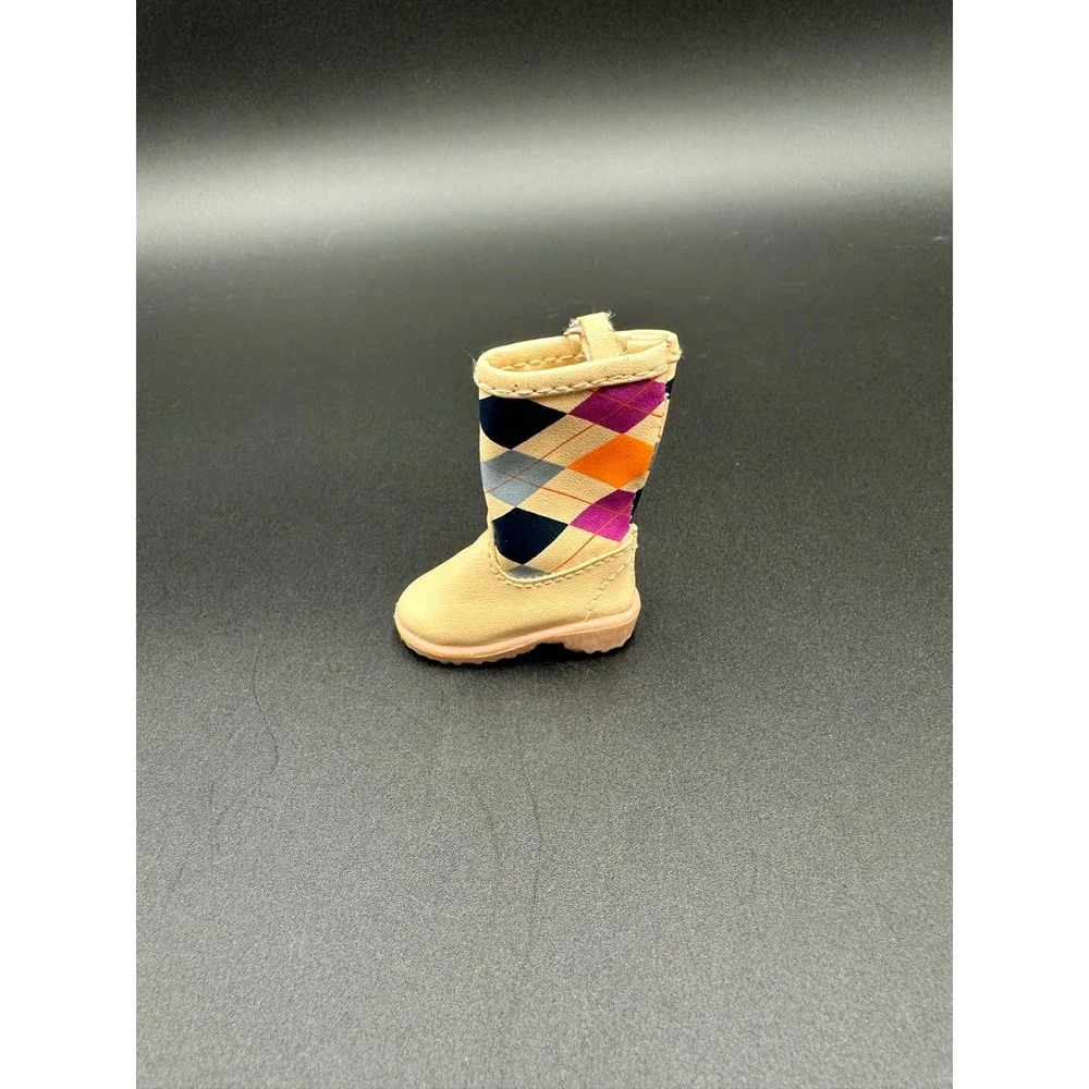 Boot Keychain Tan Argyle Novelty Keyring Bag Charm‎ Unique Collectible Cute